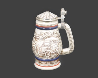 Avon Beer Tankard | Stein made in Brazil by Ceramarte in 1980. Antique cars.