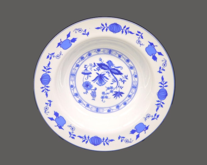 Royal Heritage Blue Onion | Blue Nordic blue-and-white rimmed soup bowl. Sold individually.