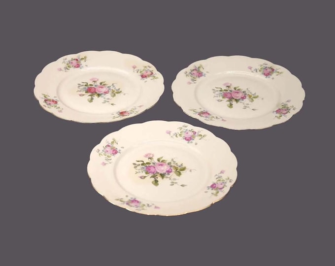 Three Royal Bayreuth ROB384 salad plates made in Bavaria.