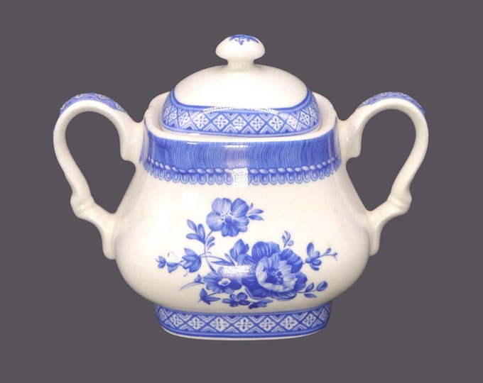 Churchill China Out of the Blue covered sugar bowl made in England.
