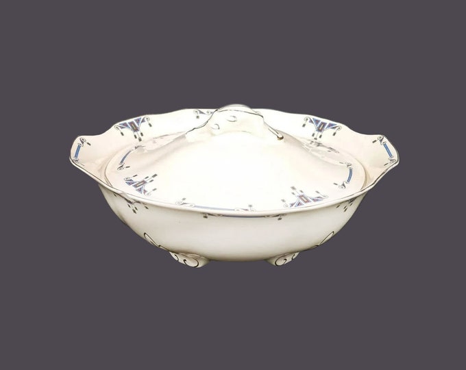 Art-deco era Alfred Meakin Orient round covered serving bowl made in England. Flaw (see below).