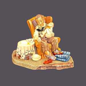 Vintage Naturecraft Steingut Figur: Grandad&#39;s Darling, USA hergestellt