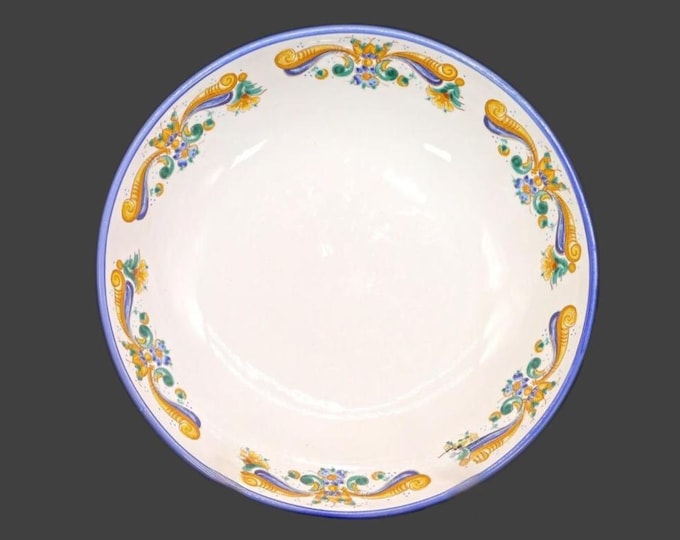 Ceramica Regina | Vietri Umbria style round pasta serving bowl made in Italy.