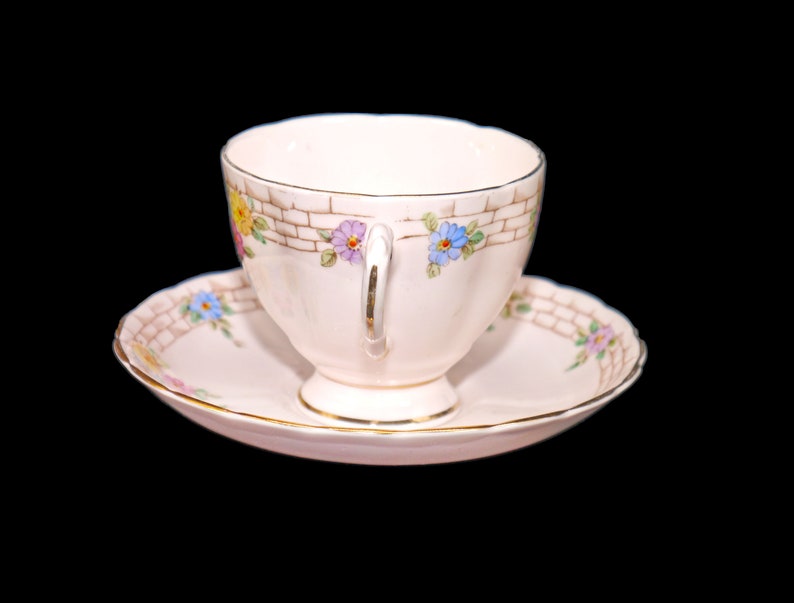 Tuscan China 7377 Pink and Gold Bone China Tea Set Made in Etsy Canada