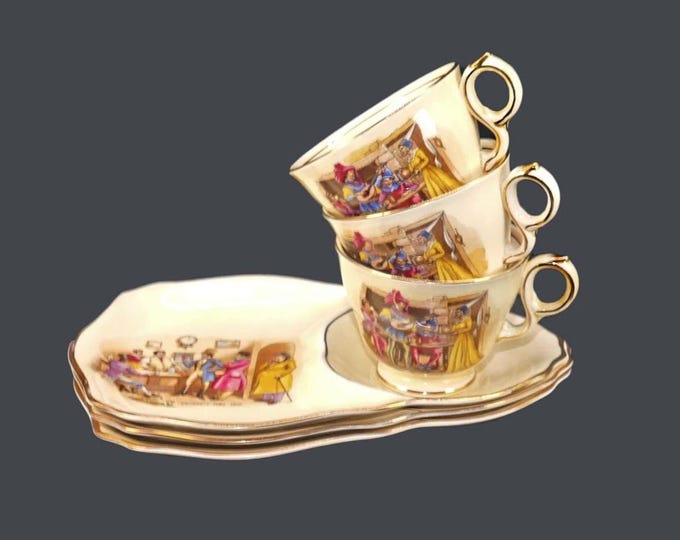 Three Royal Winton Grimwades Regency Inn 1815 | A589 snack sets | tennis sets | toast plates and cups made in England.