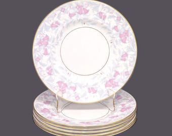 Vintage Minton The Debutante Gray Luncheon Plates. Gold Edge. England. 6 plates.