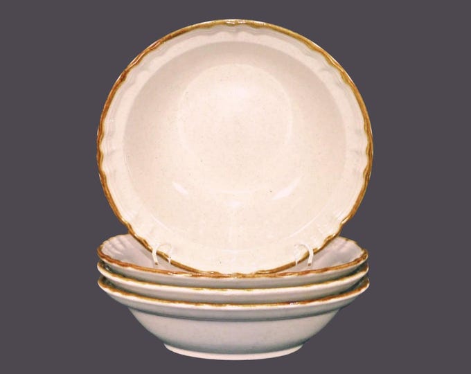 Vintage Genuine Stoneware Chateau rimmed cereal bowls made in Japan.