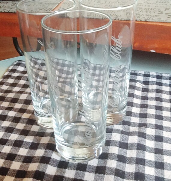 Set of 3 Canadian Club Whisky tumblers. Etchedglass Etsy