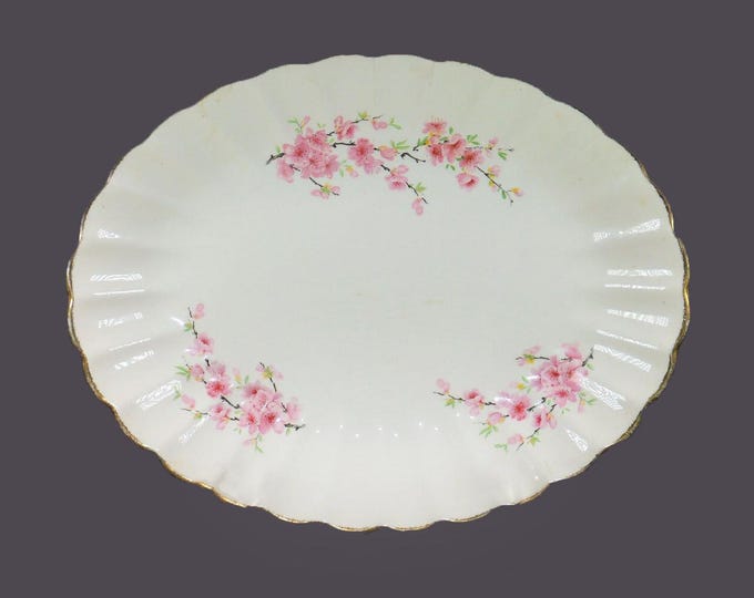 W.S. George Peach Blossom oval vegetable platter. British Empire Ware ironstone decorated in the USA.