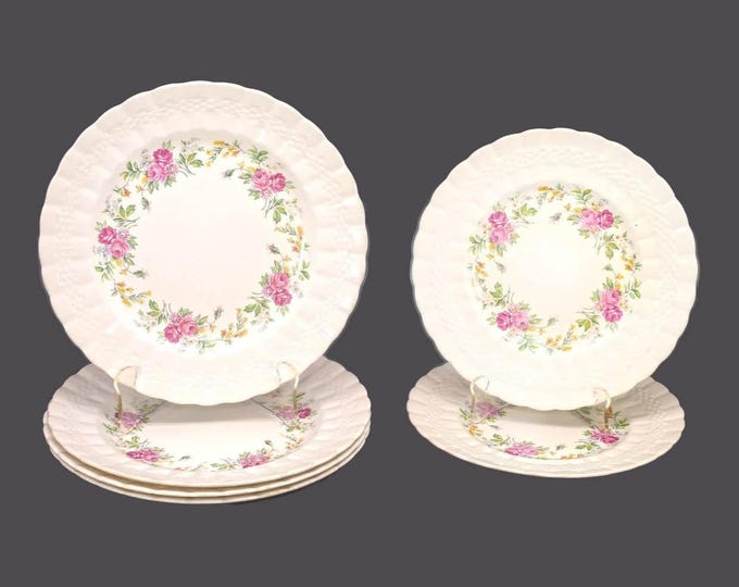 Six Simpsons Potters Finsbury plates of four luncheon and two salad. Solian Ware Ironstone made in England.