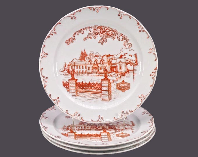 Rosenthal Devonsleigh Place large dinner plate, charger. P.A. Busat artist. Classic Rose Porcelain made Germany. Sold individually.