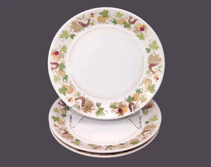 Three Noritake Homecoming 9002 stoneware bread plates made in Japan. Flaws (see below).