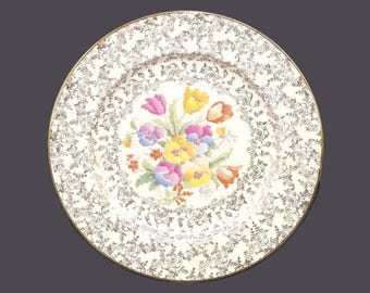 Vintage H&K Tunstall Floral Chintz Dinner Plate: English Sampler