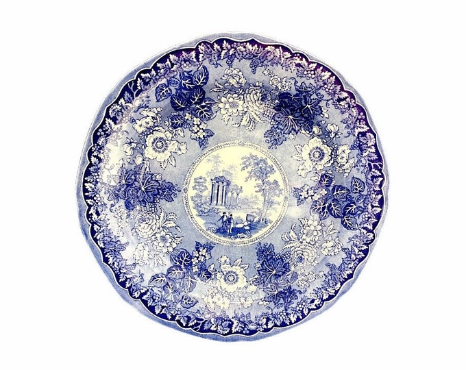 Burgess & Leigh Edmund Leigh Gallery Vine blue-and-white dinner plate made in England.
