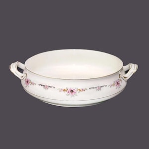 Antique Alfred Meakin Milldale handled vegetable serving bowl made in England. Minor flaws (see below).