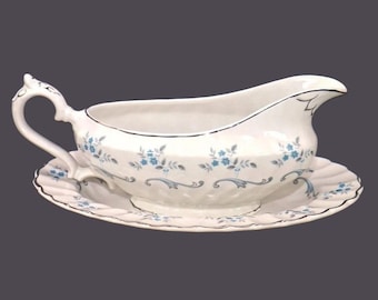Vintage Myott Trousseau gravy boat and underplate made in England.