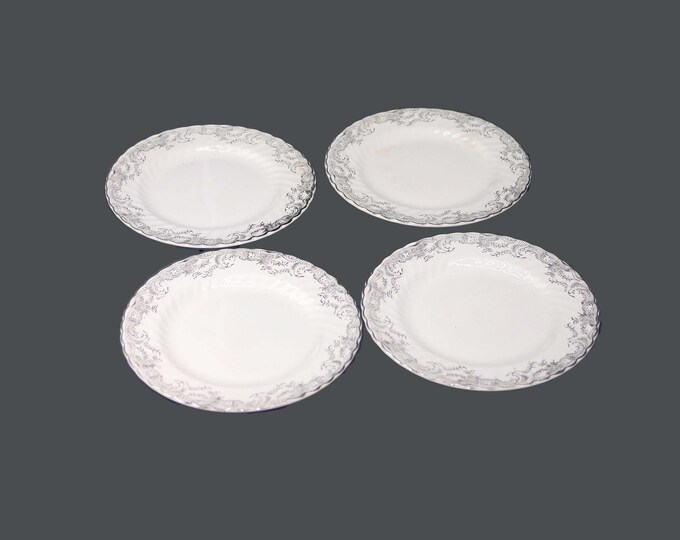 Four Washington Pottery | Swinnertons Silverlea bread plates made in England. Flaws (see below).