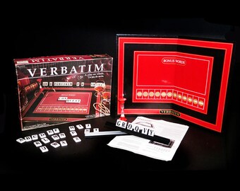 Verbatim word board game published by Lakeside as game 832700. Complete.