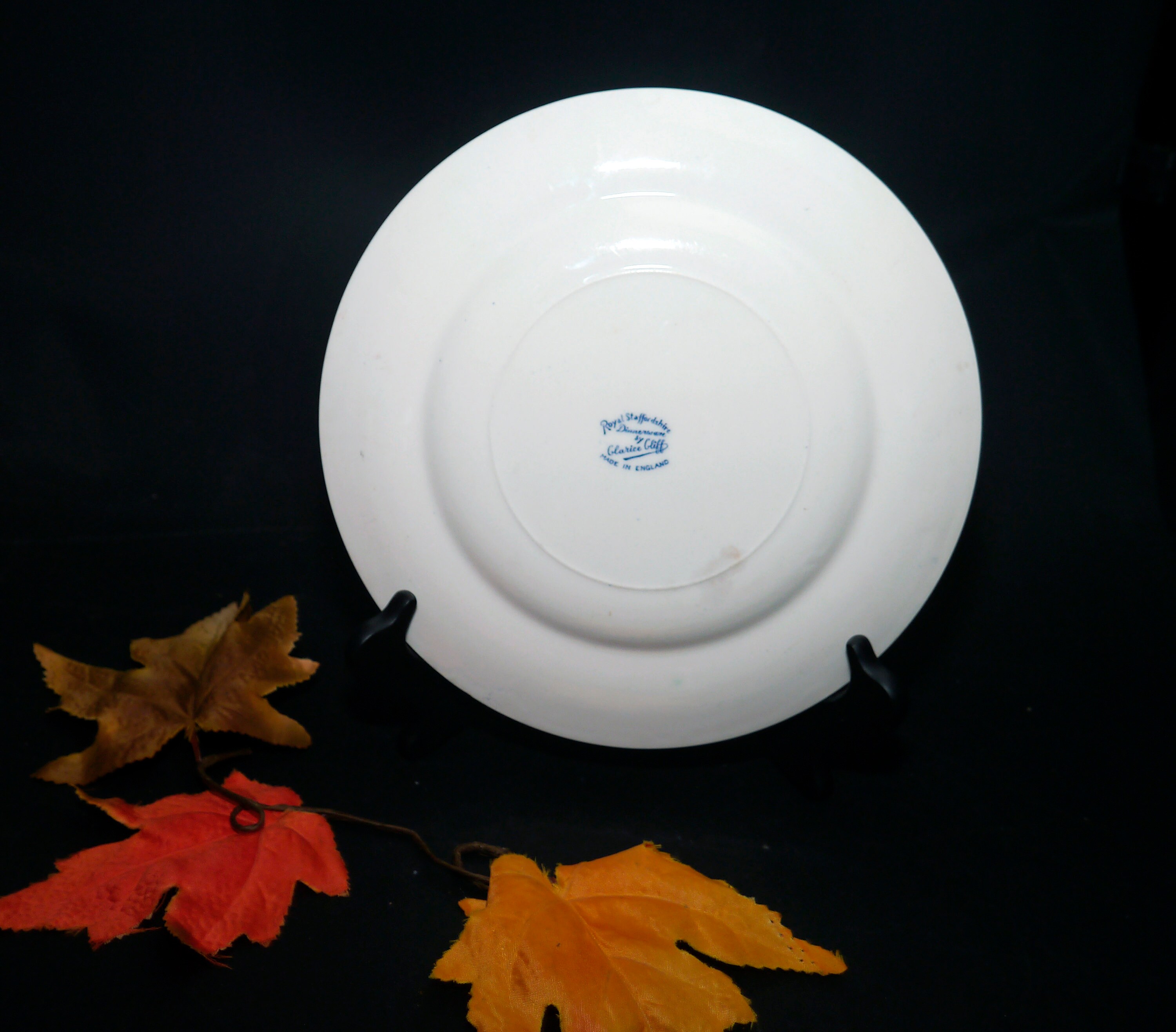 Royal Staffordshire Clarice Cliff ROS16 turkey dinner plate. Blue white