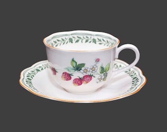 Vintage Nikko Medley cup and saucer set made in Japan. Strawberries.