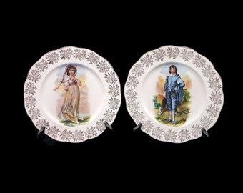 Royal Albert Pinkie Lawrence and Blue Boy decorative cabinet display plates made in England. Minor flaw (see below).