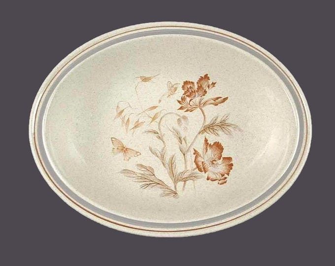 Royal Albert Summer Fantasy oval rimmed stoneware serving bowl. Country Garden Stoneware made in England.