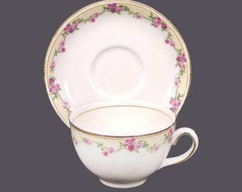 Antique Wedgwood Rosalie Cup and Saucer: Imperial Porcelain, England