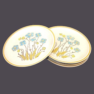 Vintage Hearthside Highland Flowers Stoneware Dinner Plates. Japan. Set of four.