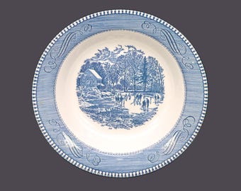 Vintage Royal China Currier & Ives Early Winter Blue Soup Bowl