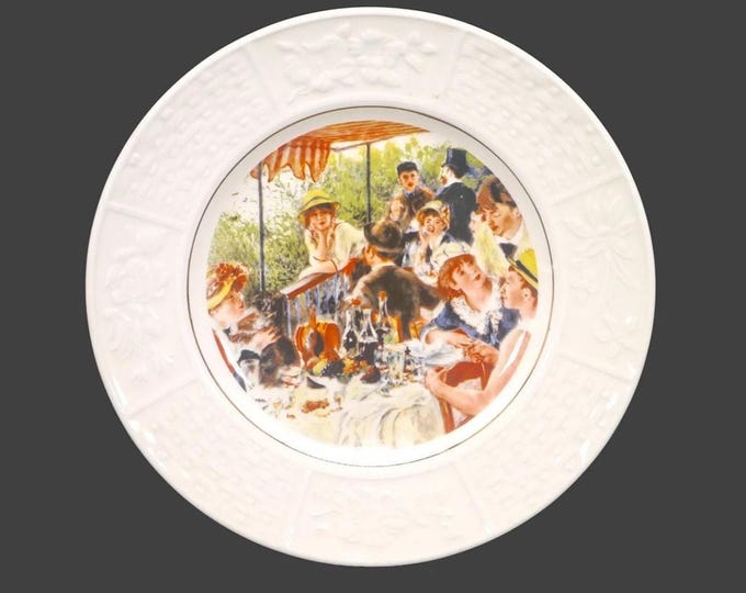 Wood & Sons decorative wall, display, cabinet plate. The Luncheon Party Pierre Auguste Renoir, creamware rim. Made in England.