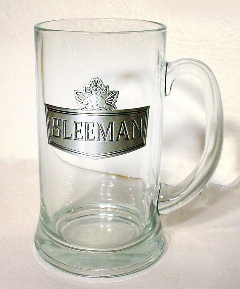 Vintage Sleeman glass 40 oz 2.5 pint beer stein with pewter Etsy