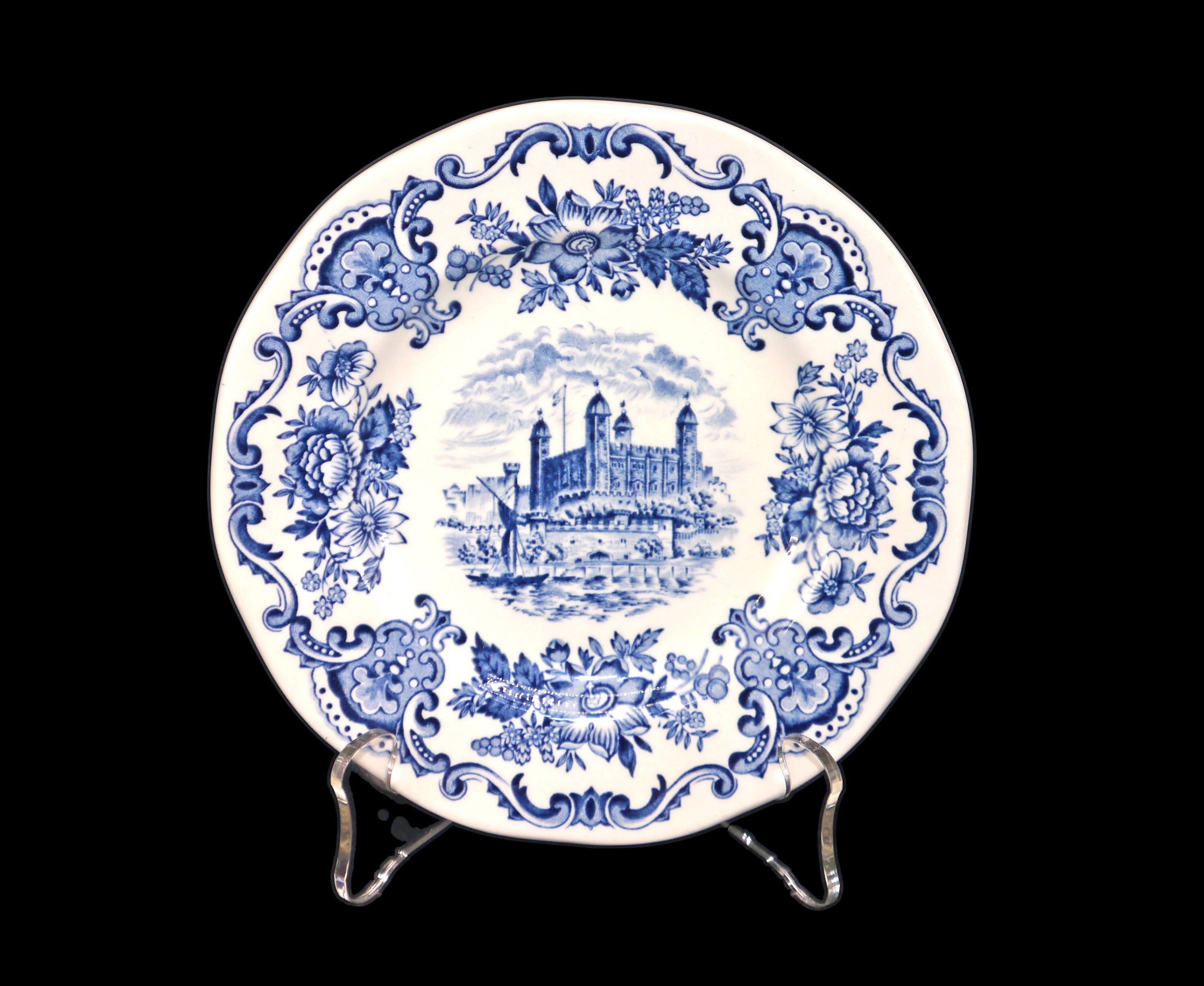 Wedgwood Royal Homes of Britain Blue bread plate made in England.