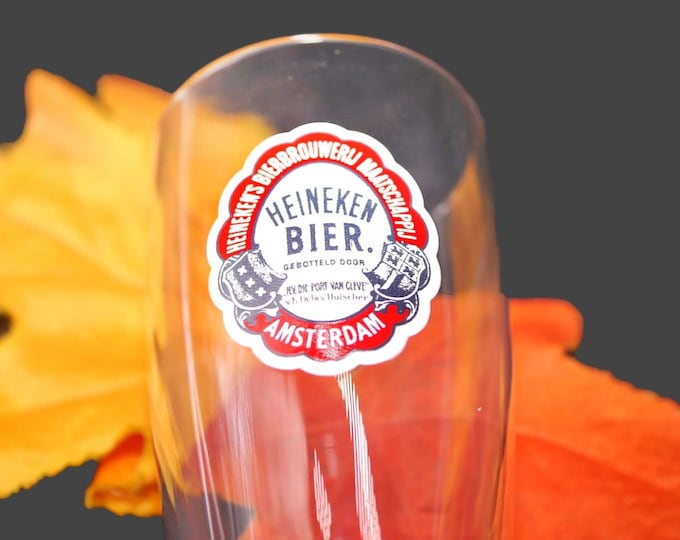 Heineken Bier sampler glass. Etched-glass logo and wording, weighted base.