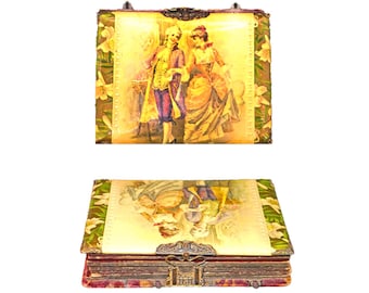 Victorian Celluloid Photo Album: Velvet Boards, Rosewood Sleeves