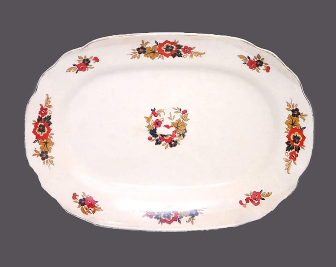 Antique Victorian-era Wedgwood Richelieu oval platter made in England. Flaws (see below).