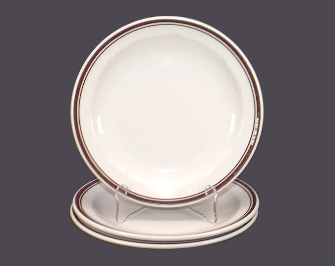 Three Grindley Koko luncheon plates. Alpha Vitrified Hotelware Restaurantware made in England.