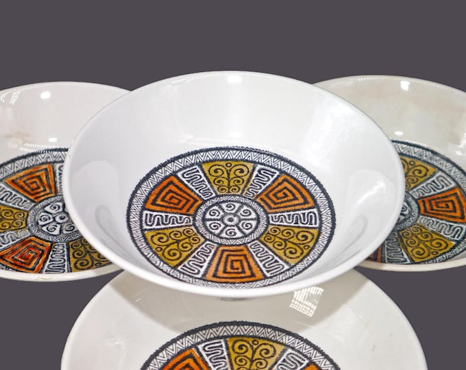Retro vintage Biltons Aztec Cereal Bowls made in England (Set of 4)