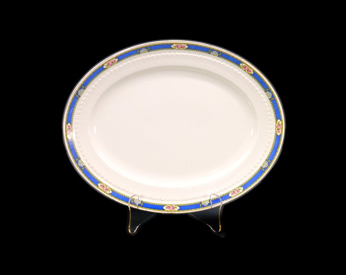 Antique art-nouveau Wedgwood Florence oval turkey platter. Wedgwood Imperial Ivory made in England. Flaws (see below).