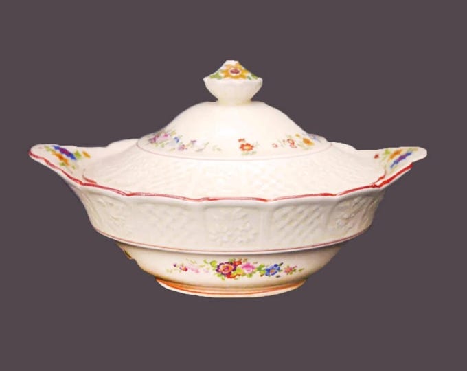 Antique Edwardian Age Coalport E158 covered serving bowl. Coalport King's Ware made in England.