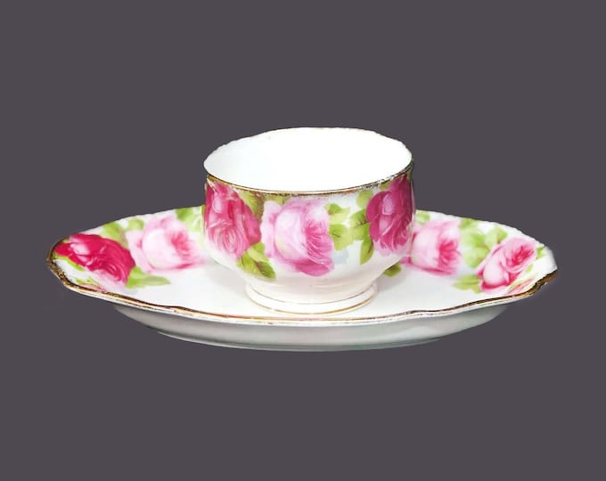Royal Albert Old English Roses regal relish dish | salt pepper under tray with open sugar bowl. Bone china made in England.
