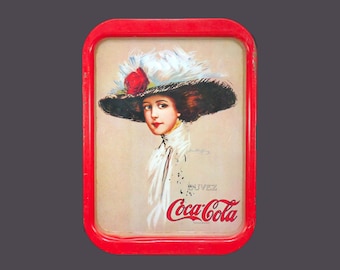 Coca-Cola | Coke metal tray featuring Hamilton King Gibson Girl with signature. French wording Buvez Coca-Cola | Drink Coca-Cola.