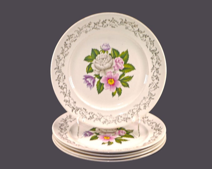 Five British Empire Ware Bouquet luncheon plates.