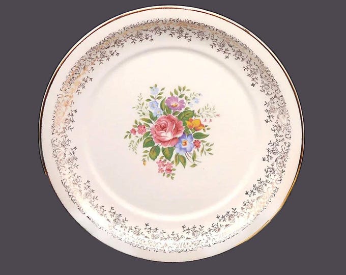 Georgian China Devon Rose dinner plate made in USA decorated in Canada. Sold individually.
