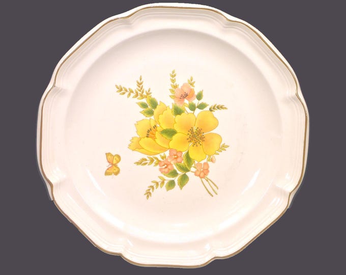 Sango Butter Fly II 3411 large stoneware dinner plate. Vintage Sangostone stoneware made in Korea. Sold individually.