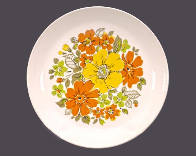 Johnson Brothers Westdale dinner plate. 1970s flower power made in England. Sold individually.