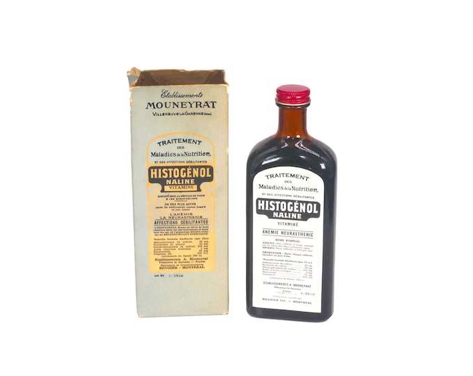 Mouneyrat Histogenol Naline vitamin tonic. Full contents, original box. Unused. Doctor gift | medical office decor.