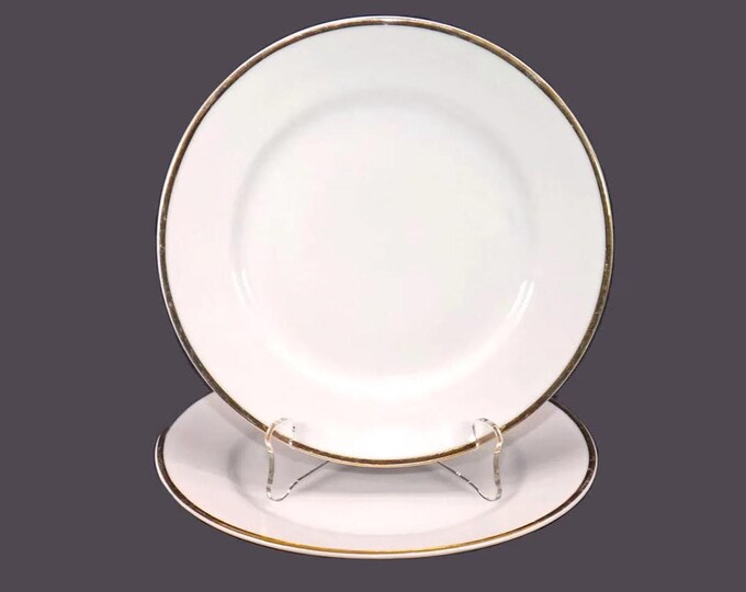 Pair of Skye McGhie all-white with gold edge salad plates.