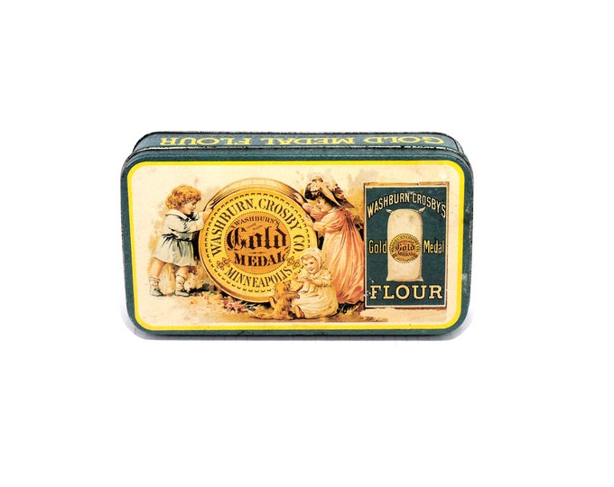 Washburn Crosby's Gold Medal Flour oblong reproduction tin made by The Tin Box Company. Old Zellers stock.