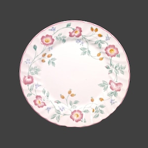Churchill China Briar Rose dinner plate made in England. Pink trim. Sold individually.