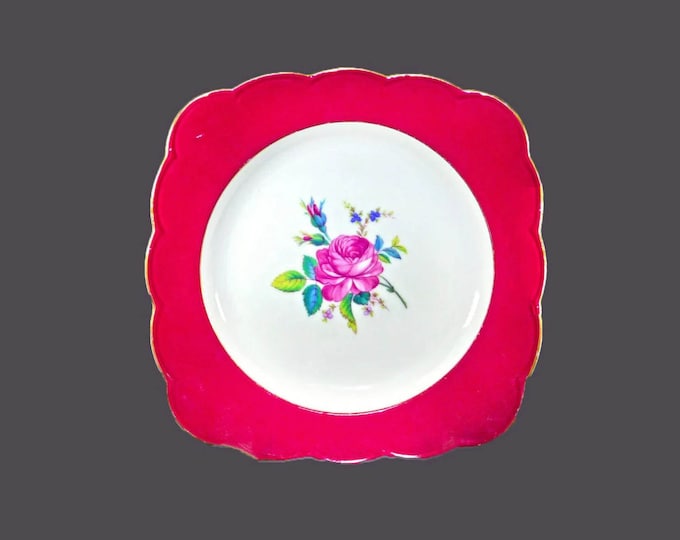 Tirschenreuth | Royal Bayreuth TIR325 squared luncheon or snack plate made in Germany.